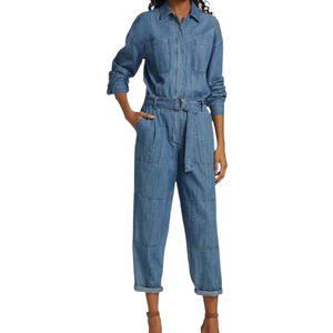 Michael Kors Denim Jumpsuit Blue Belted XXS New